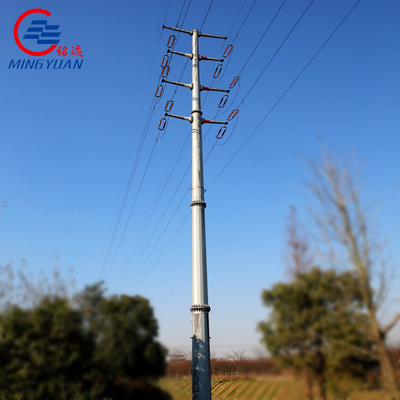 अष्टकोणीय विद्युत इस्पात उपयोगिता पोल 11kv विद्युत वितरण हॉट डिप