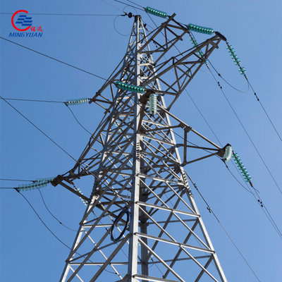 Q355b जस्ती उच्च वोल्टेज बिजली पावर टॉवर जाली 220kv ट्रांसमिशन लाइन