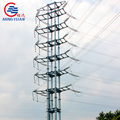 हाई वोल्टेज ओवरहेड इलेक्ट्रिक ट्रांसमिशन पावर 550kV लैटिस एंगल हाई टेंशन Q460